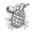 grenade tattoo design idea