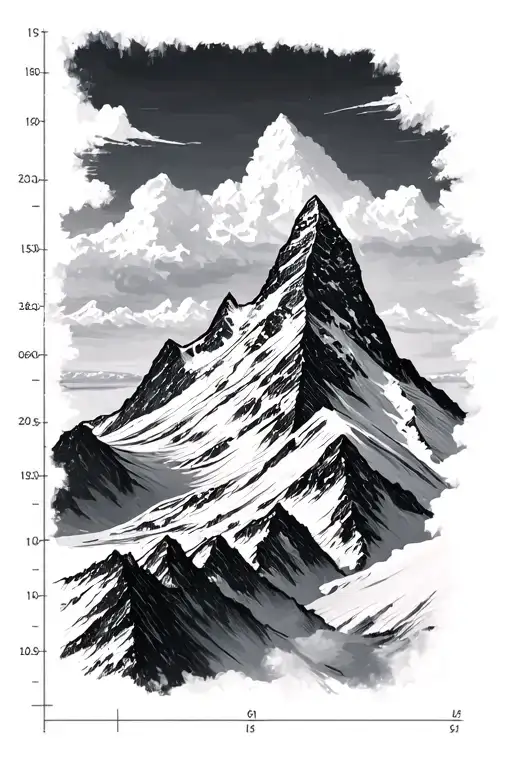 Matterhorn outline with coordinates along one side of mountain tattoo design idea