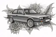 BMW E30 tattoo design idea