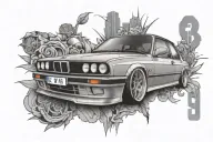 BMW E30 tattoo design idea