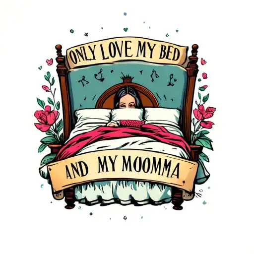 I only love  my bed and my momma, I’m sorry tattoo design idea