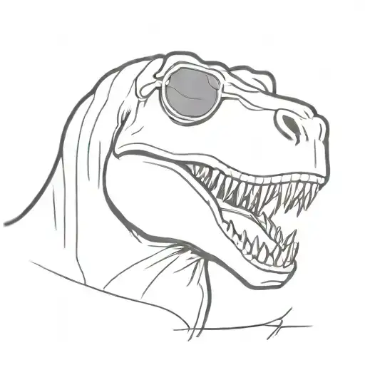 trex with sunglasses  tattoo design idea