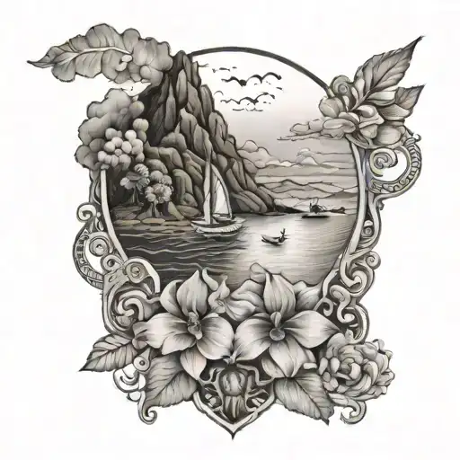 azores island tattoo design idea