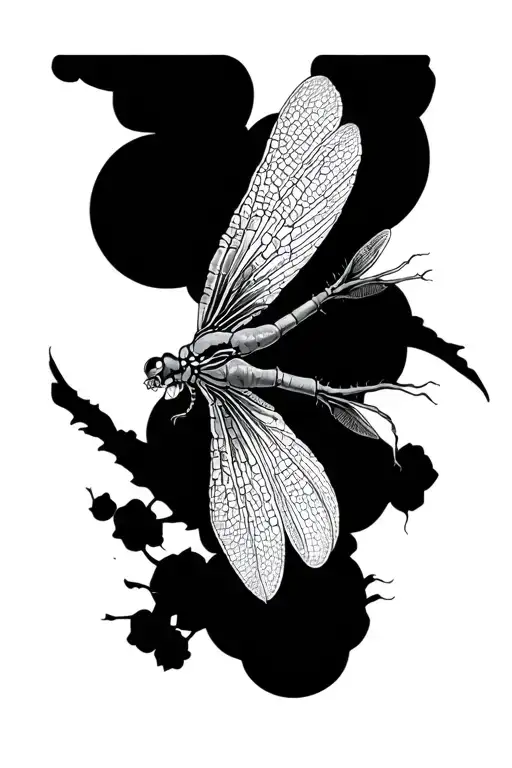 Japanese Dragonfly simplistic masculine underarm tattoo design idea