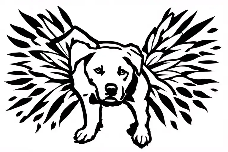 memorial labrador dog tattoo design idea