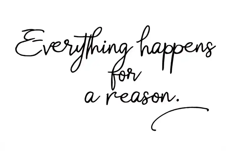 Everything happens for a reason quote tattoo design idea