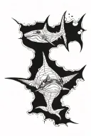 hammerhead shark top view tattoo design idea
