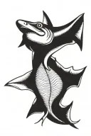 hammerhead shark top view tattoo design idea