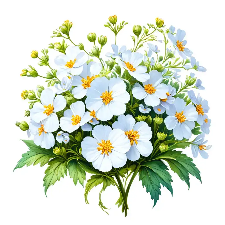 alyssum flower golden tattoo design idea