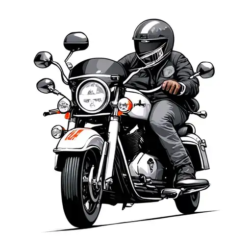 moto taxi cab driving tattoo design idea