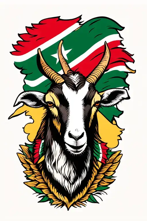 Goat and Gambian flag tattoo design idea