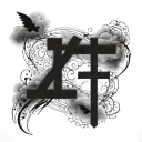 crosses, bible verse, roman numeral, clouds surrounding, family  tattoo design idea