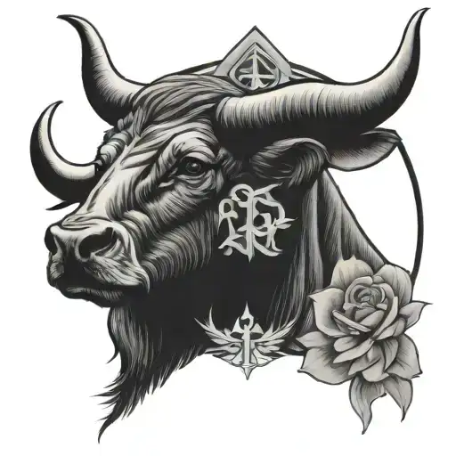 taurus and libra zodiac sign tattoo design idea
