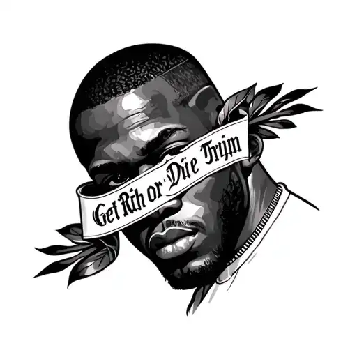 Get Rich Or Die Tryin tattoo design idea