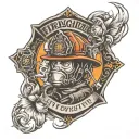 firefighter son date of birth  tattoo design idea