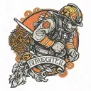 firefighter son date of birth  tattoo design idea