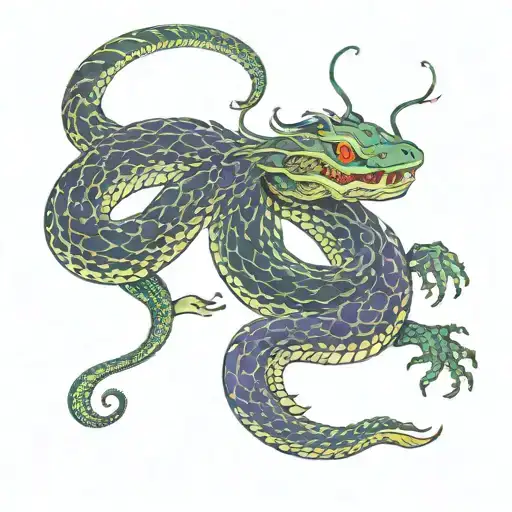 psychedelic viper tattoo design idea