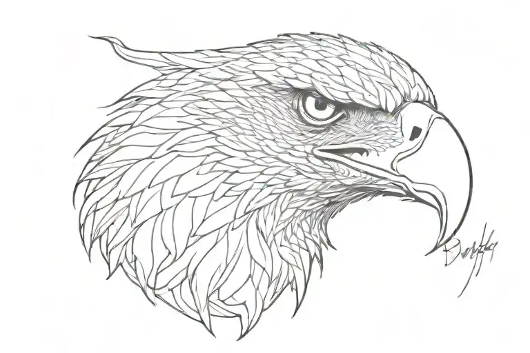 dead dynasty eagle head tattoo design idea
