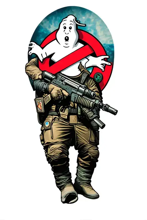 ghostbusters themed tattoo tattoo design idea