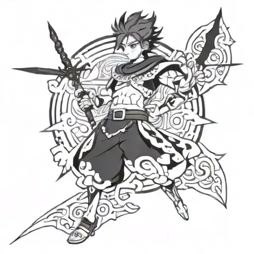 asta from black clover tattoo design idea