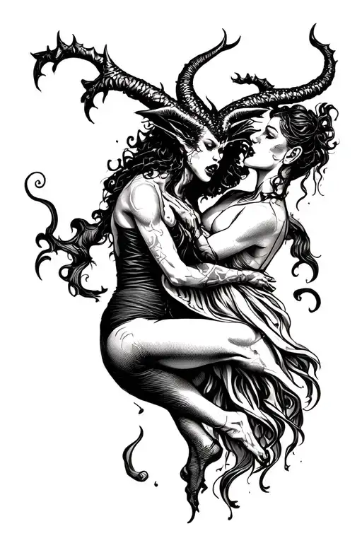 dance with the devil tattoo design idea