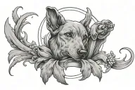 Halo wit a dog paw print and a halo symbolizing tattoo design idea