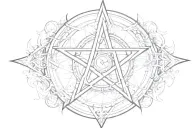 pentagram drawn with baphomet   tattoo design idea