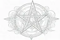 pentagram drawn with baphomet   tattoo design idea