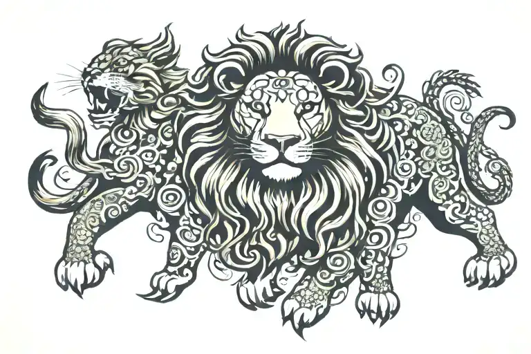 zodiac sign Leo and birthday roma gypsy symbol tattoo design idea