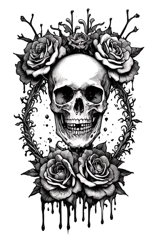 "Memento Mori" watch melting tattoo design idea