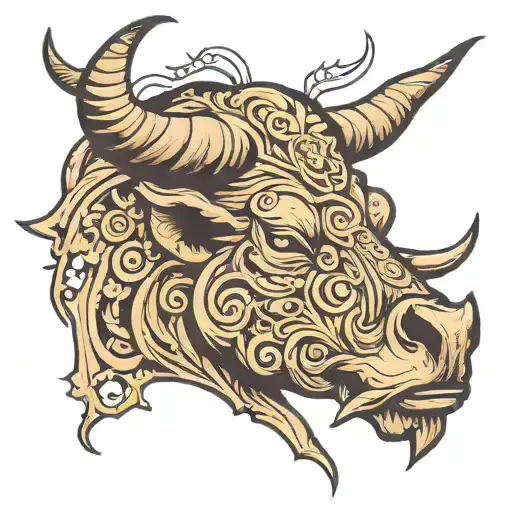 bull head tattoo design idea