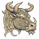 bull head tattoo design idea