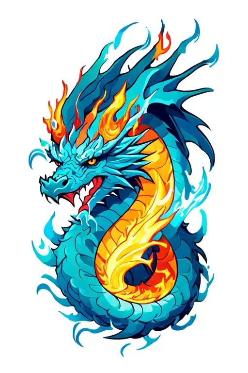 fire and ice dragon tattoo design idea