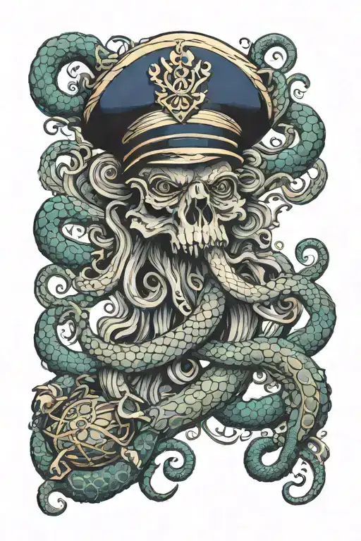 navy chief anchor with octopus wrapped, mermaid, sea turtle, king Neptune  tattoo design idea
