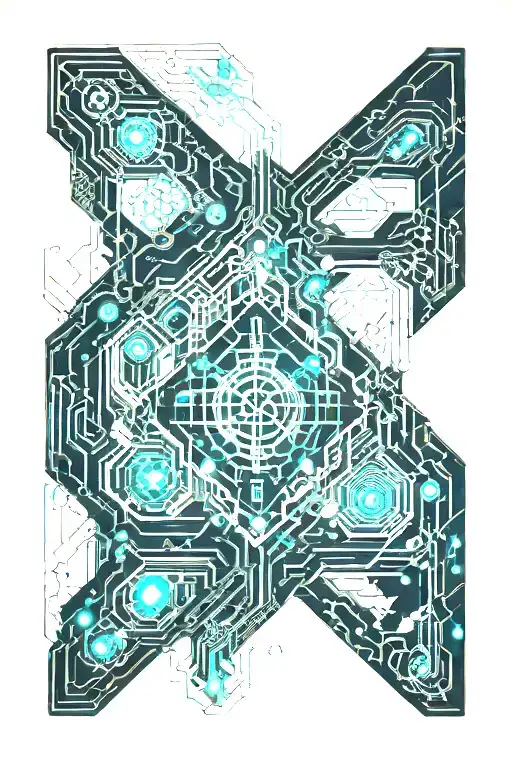 diabetic blue technology tattoo design idea