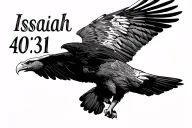 "Isaiah 40:31" eagle soaring overhead tattoo design idea