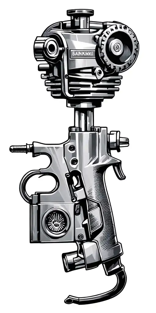 engine spray gun mechanik tools tattoo design idea