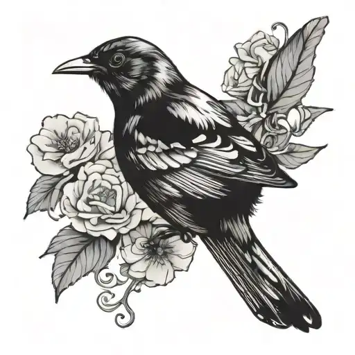 Blackbird tattoo design idea