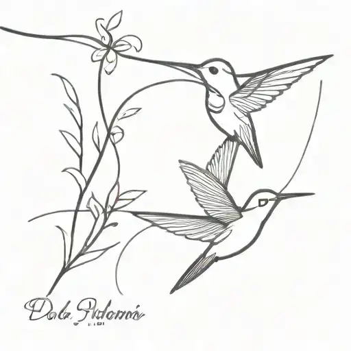 dolce far niente and hummingbird perched tattoo design idea
