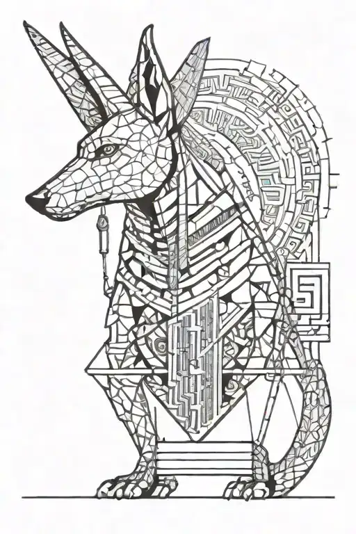 Anubis holding a scale tattoo design idea