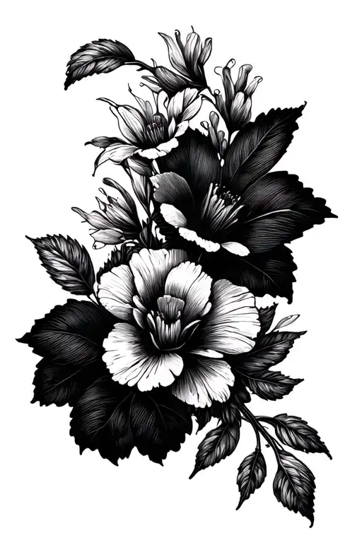 Australia flowers tattoo design idea