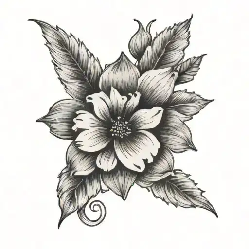November birth flower with eighteen written on it tattoo design idea