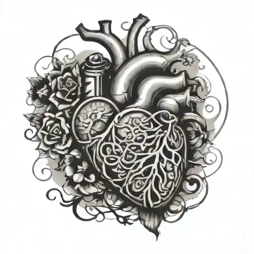 heart beat cd lp vinyl record cassette tape tattoo design idea