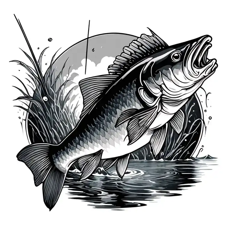 fishing tattoo design idea
