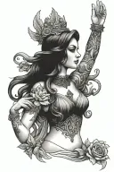 fortuna goddess holding tattoo design idea