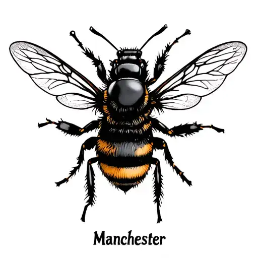 "Manchester" bee tattoo design idea