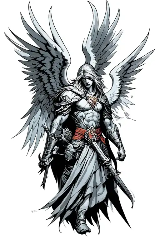 archangel warrior tattoo design idea