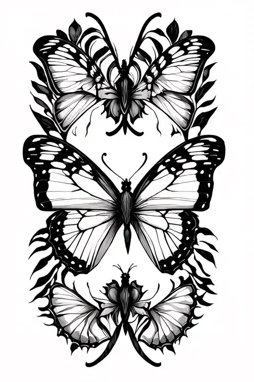 cyber sigilism butterfly tattoo design idea