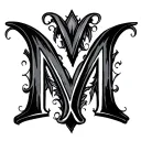 letter M cursive writing tattoo design idea