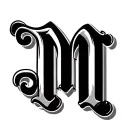 letter M cursive writing tattoo design idea